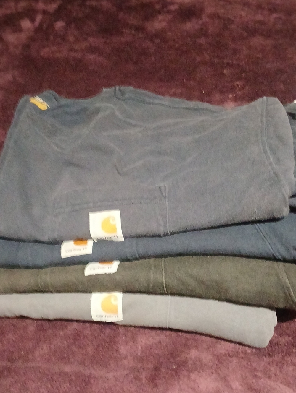 Carhartt Crewneck Tee's - Navy, Black , Blue And Gray. All Size 4xl..like New